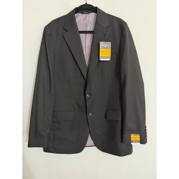 Haggar Other - Haggar H26 Premium Stretch NWT Suit Coat Blazer Mens 40 Reg Black Tailored Fit‎